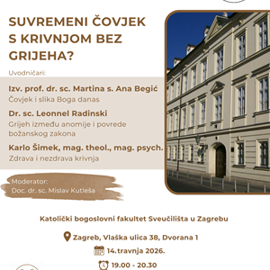 Suvremeni čovjek s krivnjom bez grijeha? - Teološko-pastoralni razgovori na KBF-u